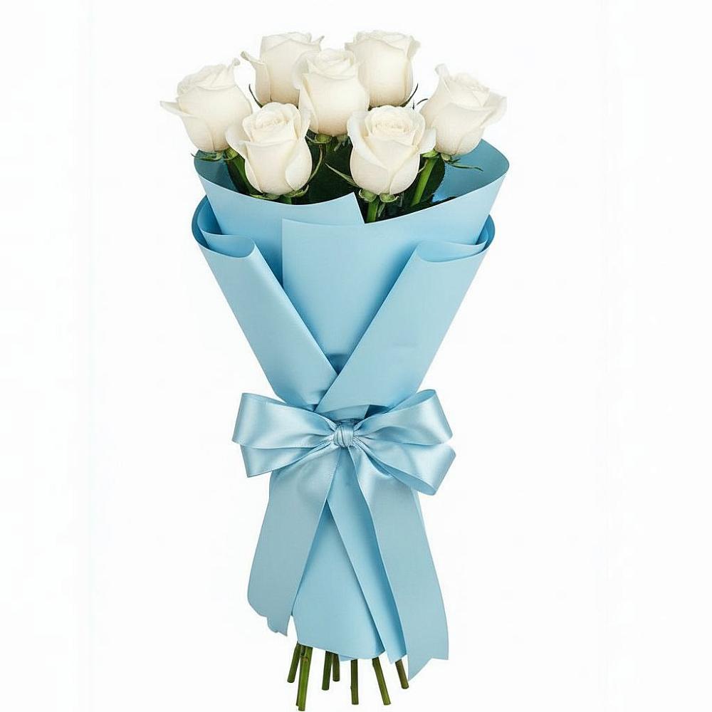 Букет 7 белых роз Проуд в Пионерском