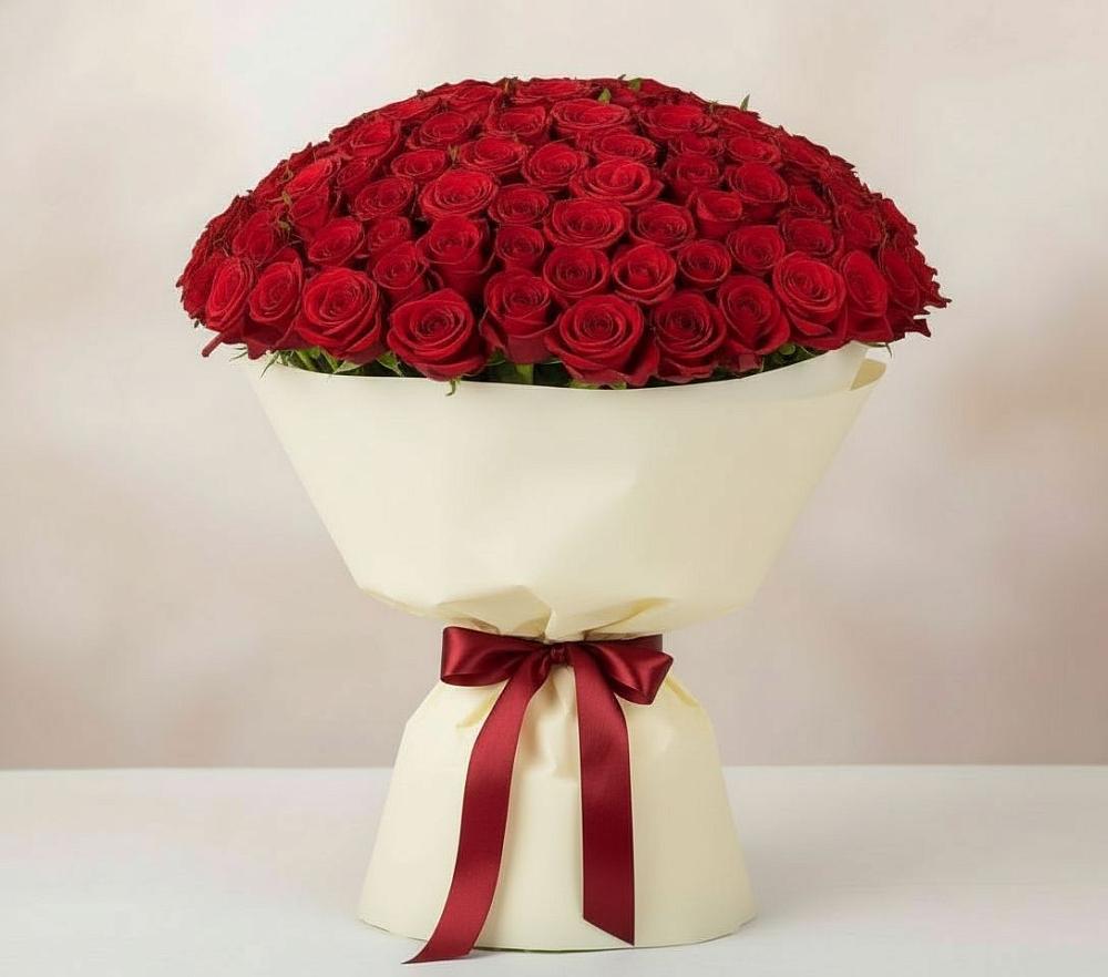 Букет 101 Красная роза Милано в Пионерском