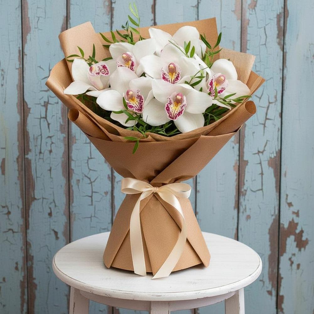 Букет цветов из: Орхидеи и Розы в Пионерском