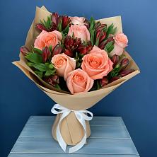 Букет цветов из:  Розы и Альстромерии в Пионерском