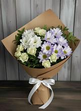 Букет цветов из:  Хризантемы и Розы в Пионерском