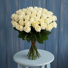 Букет 51 Белая роза Эдлесс Лав в Пионерском