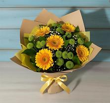 Букет цветов из:  Герберы и Хризантемы в Пионерском