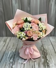 Букет цветов из:  Гвоздики, Розы и Хризантемы в Пионерском