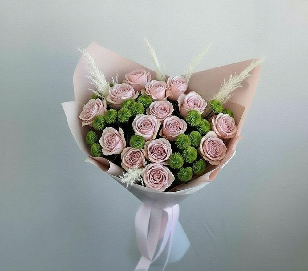 Букет цветов из: Розы и Хризантемы в Пионерском