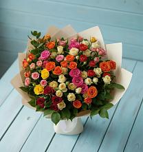 Букет Микс из разноцветных кустовых роз #REPLACE_PRED# Пионерском